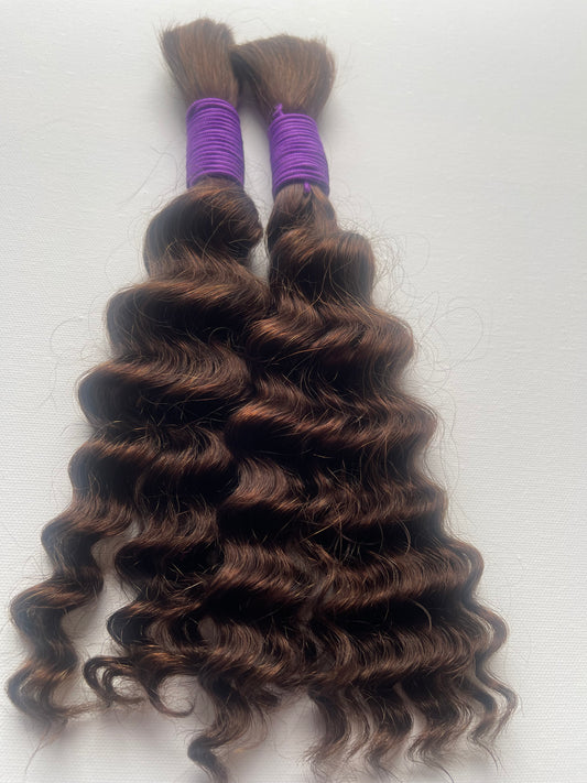 2 bundles  human hair brazilian bulk 10A for Boho Braids 100g