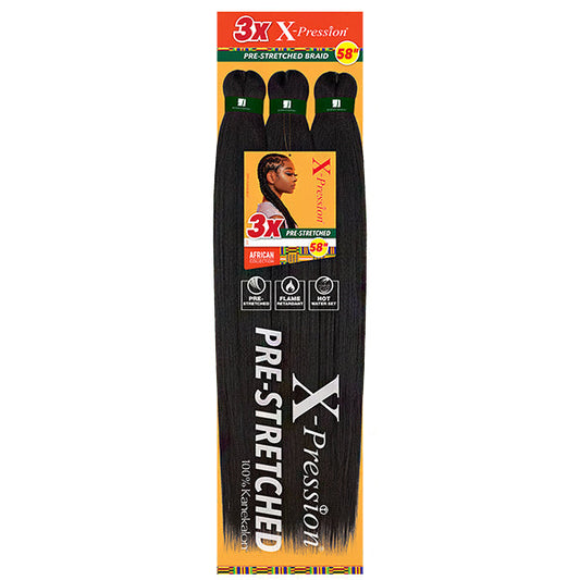 3X X-pression 58'' pre-stretched Sensationnel Braiding hair